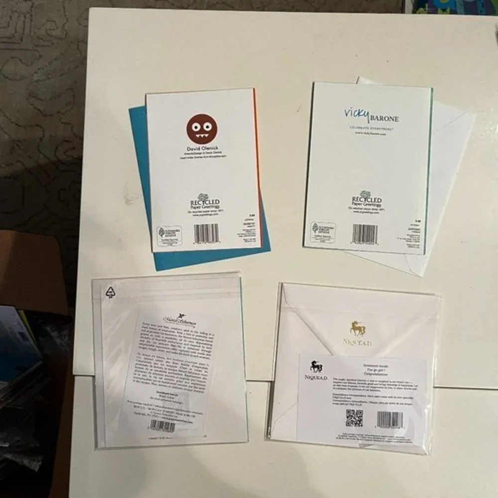 I'm Sorry /‎ New Job / Blank Greeting Card (Lot of 4 Cards) (new)